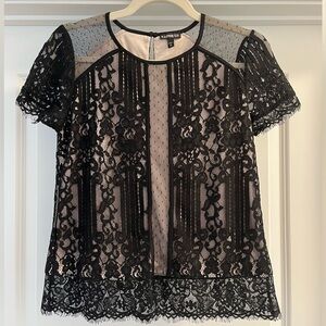 Express Black Lace Top